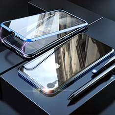 Apple iPhone XR用ケース 高級感 手触り良い アルミメタル 製の金属製 360度 フルカバーバンパー 鏡面 カバー M02 アップル ネイビー