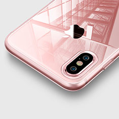 Apple iPhone Xs用極薄ソフトケース シリコンケース 耐衝撃 全面保護 クリア透明 アップル ピンク