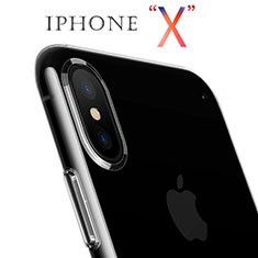 Apple iPhone Xs用極薄ソフトケース シリコンケース 耐衝撃 全面保護 クリア透明 T06 アップル クリア