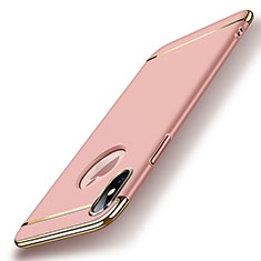 Apple iPhone Xs用ケース 高級感 手触り良い メタル兼プラスチック バンパー アップル ローズゴールド
