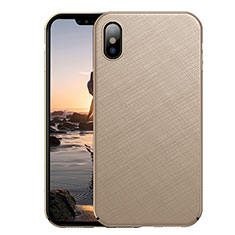 Apple iPhone Xs用ハードケース プラスチック 質感もマット ツイル アップル ゴールド