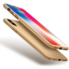 Apple iPhone Xs用ハードケース プラスチック 質感もマット 前面と背面 360度 フルカバー アップル ゴールド