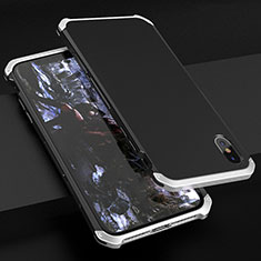Apple iPhone Xs用ケース 高級感 手触り良い アルミメタル 製の金属製 カバー アップル シルバー・ブラック
