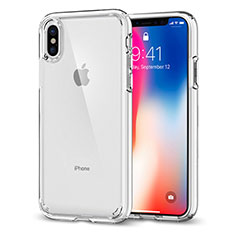 Apple iPhone Xs Max用360度 フルカバーハイブリットバンパーケース クリア透明 プラスチック 鏡面 アップル クリア