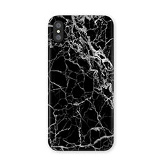 Apple iPhone Xs Max用シリコンケース ソフトタッチラバー 大理石模様 P02 アップル ブラック