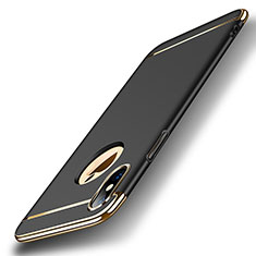 Apple iPhone Xs Max用ケース 高級感 手触り良い メタル兼プラスチック バンパー アップル ブラック