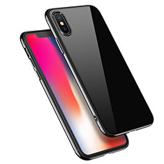 Apple iPhone Xs Max用シリコンケース ソフトタッチラバー 鏡面 J01 アップル ブラック