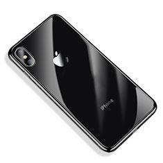 Apple iPhone Xs Max用極薄ソフトケース シリコンケース 耐衝撃 全面保護 クリア透明 V03 アップル ブラック
