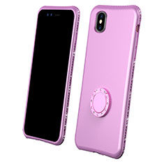 Apple iPhone Xs Max用前面と背面 360度 フルカバー 極薄ソフトケース シリコンケース 耐衝撃 全面保護 バンパー アップル ピンク