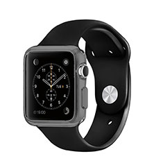 Apple iWatch 2 42mm用極薄ソフトケース シリコンケース 耐衝撃 全面保護 クリア透明 アップル グレー