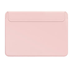Apple MacBook 12 インチ用高品質ソフトレザーポーチバッグ ケース イヤホンを指したまま L01 アップル ピンク