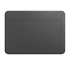 Apple MacBook 12 インチ用高品質ソフトレザーポーチバッグ ケース イヤホンを指したまま L01 アップル ブラック