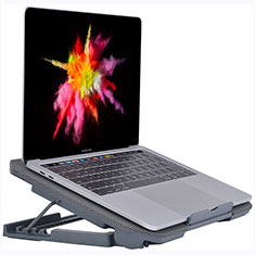 Apple MacBook 12 インチ用ノートブックホルダー クーラー 冷却パッド ファン ラップトップスタンド 9インチ〜16インチ M16 アップル グレー