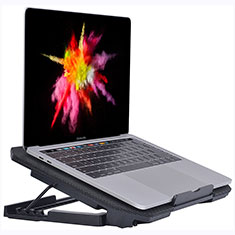 Apple MacBook 12 インチ用ノートブックホルダー クーラー 冷却パッド ファン ラップトップスタンド 9インチ〜16インチ M16 アップル ブラック