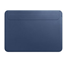 Apple MacBook Air 13.3 インチ (2018)用高品質ソフトレザーポーチバッグ ケース イヤホンを指したまま L01 アップル ネイビー