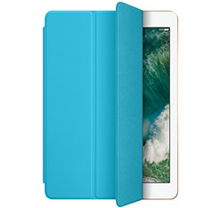 Apple New iPad 9.7 (2018)用手帳型 レザーケース スタンド L01 アップル ブルー