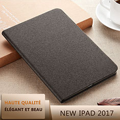 Apple New iPad 9.7 (2018)用手帳型 レザーケース スタンド L07 アップル ブラック