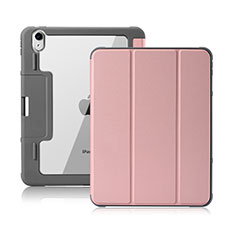 Apple New iPad Air 10.9 (2020)用手帳型 レザーケース スタンド カバー L02 アップル ピンク