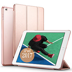 Apple New iPad Pro 9.7 (2017)用手帳型 レザーケース スタンド アップル ローズゴールド