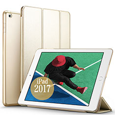 Apple New iPad Pro 9.7 (2017)用手帳型 レザーケース スタンド アップル ゴールド