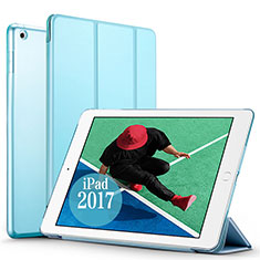 Apple New iPad Pro 9.7 (2017)用手帳型 レザーケース スタンド アップル ブルー