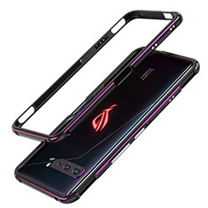 Asus ROG Phone 3 Strix ZS661KS用ケース 高級感 手触り良い アルミメタル 製の金属製 バンパー カバー JZ1 Asus パープル