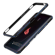 Asus ROG Phone 3 Strix ZS661KS用ケース 高級感 手触り良い アルミメタル 製の金属製 バンパー カバー JZ1 Asus ネイビー・ブラック