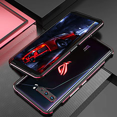 Asus ROG Phone 3 Strix ZS661KS用ケース 高級感 手触り良い アルミメタル 製の金属製 バンパー カバー Asus レッド・ブラック