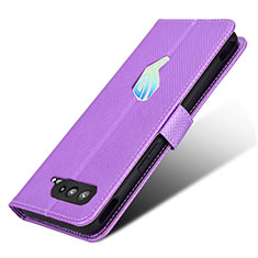 Asus ROG Phone 5 Pro用手帳型 レザーケース スタンド カバー BY1 Asus パープル