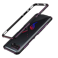 Asus ROG Phone 5 Pro用ケース 高級感 手触り良い アルミメタル 製の金属製 バンパー カバー JZ1 Asus パープル