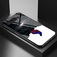 Asus ROG Phone 5 Pro用ハイブリットバンパーケース プラスチック パターン 鏡面 カバー LS2 Asus ブラック