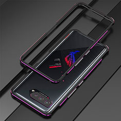 Asus ROG Phone 5 Pro用ケース 高級感 手触り良い アルミメタル 製の金属製 バンパー カバー Asus パープル