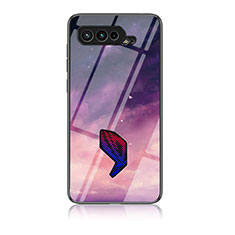 Asus ROG Phone 5 Ultimate用ハイブリットバンパーケース プラスチック パターン 鏡面 カバー LS1 Asus パープル
