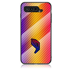 Asus ROG Phone 5 Ultimate用ハイブリットバンパーケース プラスチック 鏡面 虹 グラデーション 勾配色 カバー LS2 Asus ピンク