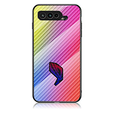 Asus ROG Phone 5 Ultimate用ハイブリットバンパーケース プラスチック 鏡面 虹 グラデーション 勾配色 カバー LS2 Asus オレンジ