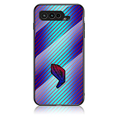 Asus ROG Phone 5 Ultimate用ハイブリットバンパーケース プラスチック 鏡面 虹 グラデーション 勾配色 カバー LS2 Asus ネイビー