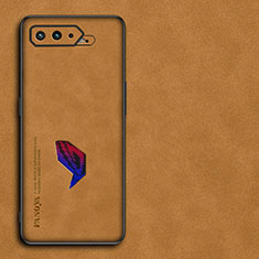 Asus ROG Phone 5 ZS673KS用ケース 高級感 手触り良いレザー柄 S01 Asus オレンジ