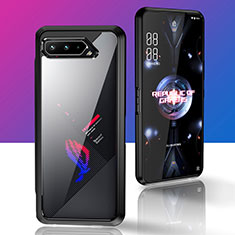 Asus ROG Phone 5 ZS673KS用360度 フルカバー ハイブリットバンパーケース クリア透明 プラスチック カバー ZJ5 Asus ブラック