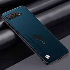 Asus ROG Phone 5s用ケース 高級感 手触り良いレザー柄 S02 Asus ネイビー