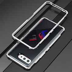 Asus ROG Phone 5s Pro用ケース 高級感 手触り良い アルミメタル 製の金属製 バンパー カバー Asus シルバー