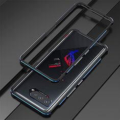 Asus ROG Phone 5s Pro用ケース 高級感 手触り良い アルミメタル 製の金属製 バンパー カバー Asus ネイビー・ブラック