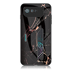 Asus ROG Phone 6用ハイブリットバンパーケース プラスチック パターン 鏡面 カバー Asus ゴールド・ブラック