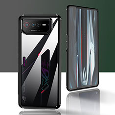 Asus ROG Phone 6用360度 フルカバー ハイブリットバンパーケース クリア透明 プラスチック カバー ZJ5 Asus ブラック