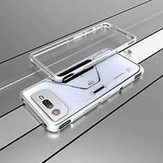 Asus ROG Phone 6用ケース 高級感 手触り良い アルミメタル 製の金属製 バンパー カバー Asus シルバー