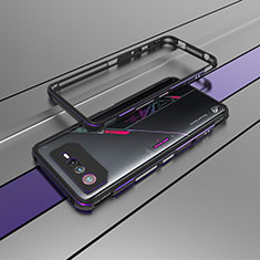 Asus ROG Phone 6用ケース 高級感 手触り良い アルミメタル 製の金属製 バンパー カバー Asus パープル