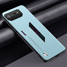 Asus ROG Phone 6用ケース 高級感 手触り良いレザー柄 S02 Asus ブルー