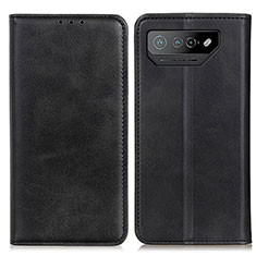 Asus ROG Phone 7用手帳型 レザーケース スタンド カバー A02D Asus ブラック