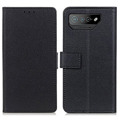 Asus ROG Phone 7用手帳型 レザーケース スタンド カバー M08L Asus ブラック
