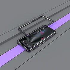 Asus ROG Phone 7用ケース 高級感 手触り良い アルミメタル 製の金属製 バンパー カバー Asus パープル