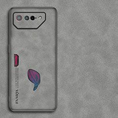 Asus ROG Phone 7 Ultimate用ケース 高級感 手触り良いレザー柄 S01 Asus グレー